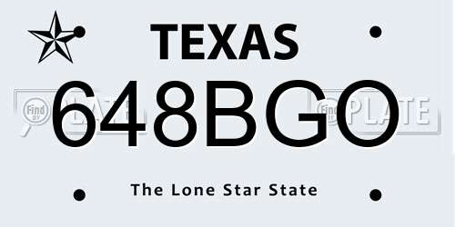 648BGO Texas License Plate