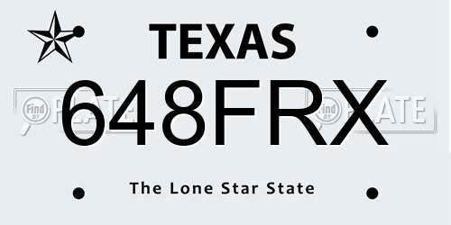 648FRX Texas License Plate