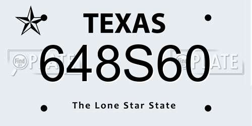 648S60 Texas License Plate