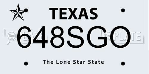 648SGO Texas License Plate