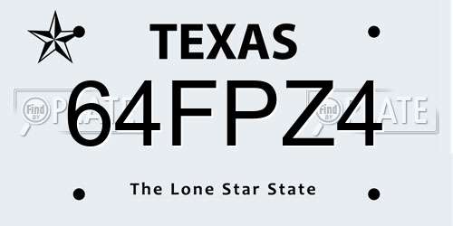 64FPZ4 Texas License Plate