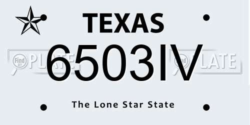 6503IV Texas License Plate