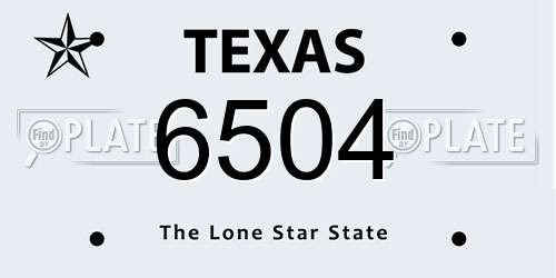 6504 Texas License Plate