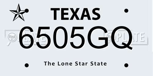 6505GQ Texas License Plate