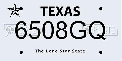 6508GQ Texas License Plate