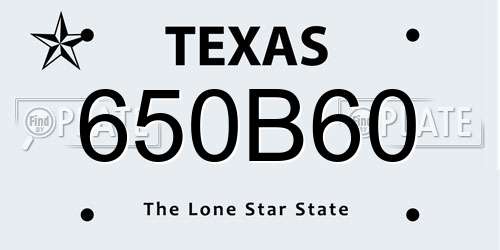 650B60 Texas License Plate