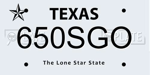 650SGO Texas License Plate