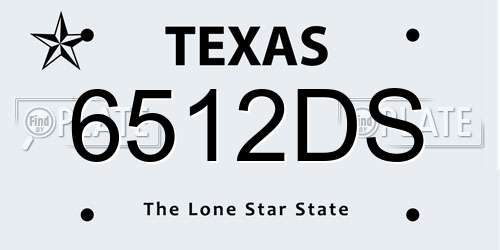 6512DS Texas License Plate