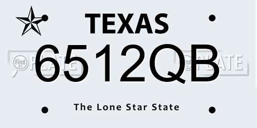 6512QB Texas License Plate