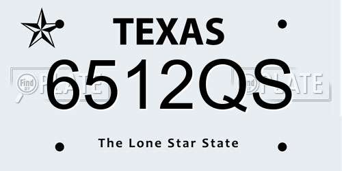 6512QS Texas License Plate
