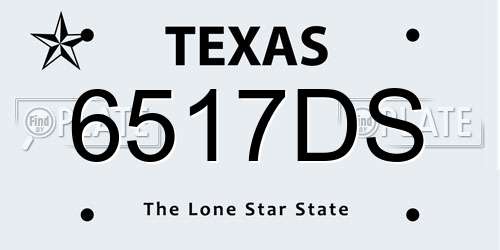 6517DS Texas License Plate