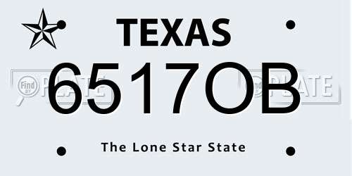 6517OB Texas License Plate