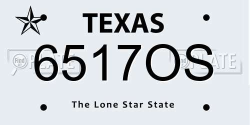 6517OS Texas License Plate