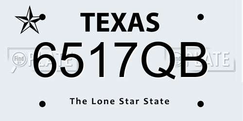 6517QB Texas License Plate