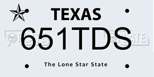 651TDS Texas License Plate