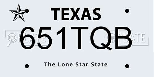 651TQB Texas License Plate