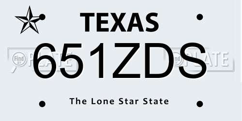 651ZDS Texas License Plate