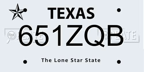 651ZQB Texas License Plate