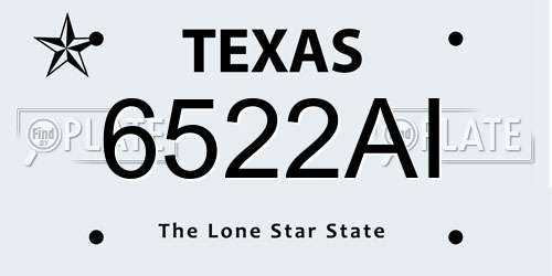 6522AI Texas License Plate