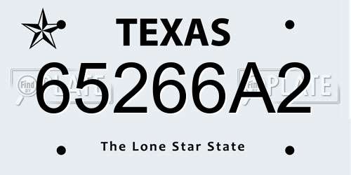 65266A2 Texas License Plate
