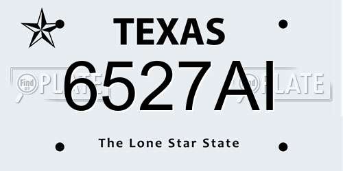 6527AI Texas License Plate