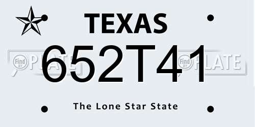 652T41 Texas License Plate