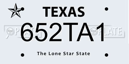 652TA1 Texas License Plate