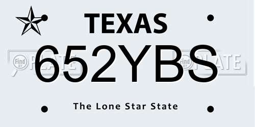 652YBS Texas License Plate
