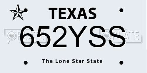 652YSS Texas License Plate