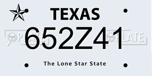 652Z41 Texas License Plate