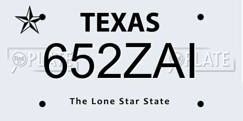 652ZAI Texas License Plate