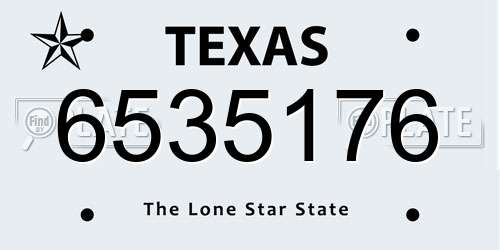 6535176 Texas License Plate