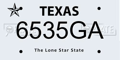 6535GA Texas License Plate
