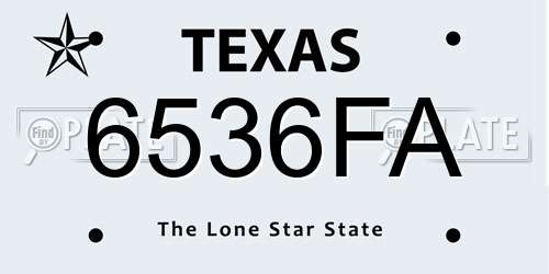 6536FA Texas License Plate
