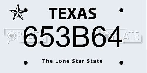653B64 Texas License Plate