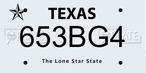 653BG4 Texas License Plate