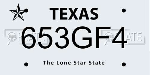 653GF4 Texas License Plate