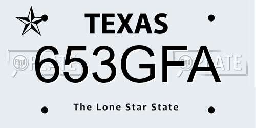 653GFA Texas License Plate