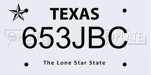 653JBC Texas License Plate