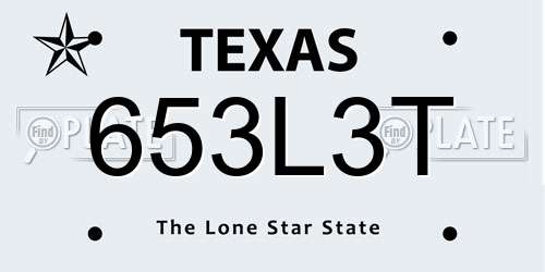 653L3T Texas License Plate