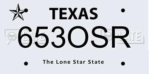 653OSR Texas License Plate