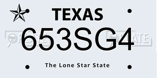 653SG4 Texas License Plate