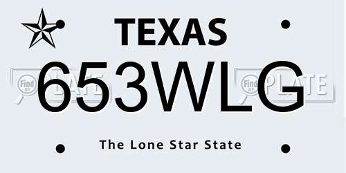 653WLG Texas License Plate