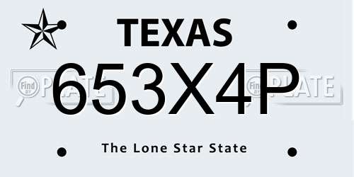 653X4P Texas License Plate