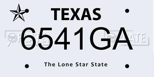6541GA Texas License Plate