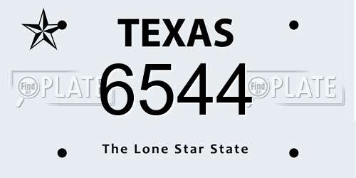 6544 Texas License Plate