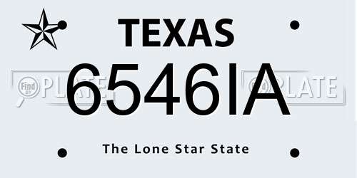 6546IA Texas License Plate