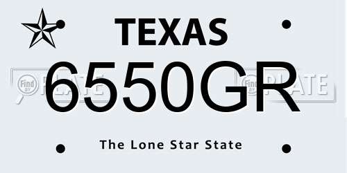 6550GR Texas License Plate