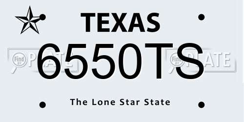 6550TS Texas License Plate