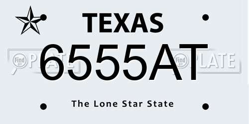 6555AT Texas License Plate